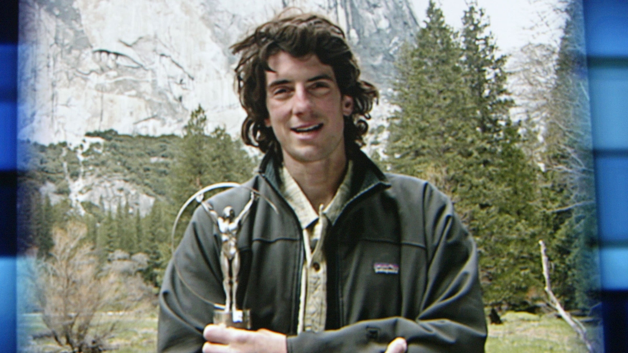 Dean Potter on screen accepting the World Alternative Sportsman of the Year on May 20, 2003