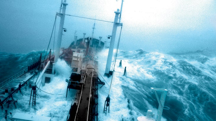 Monster waves as high as 72 feet rocked the tanker Stolt Surf in 1977.