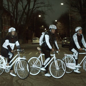Volvo hopes cyclists will use LifePaint to coat helmets, apparel, and bikes to make themselves more visible to drivers when riding after dark.