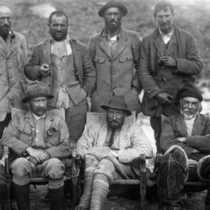 George Mallory explored Everest with a group in 1921, but he died on the mountain in a 1924 expedition. (In this photo he is in the back row, on the right.)