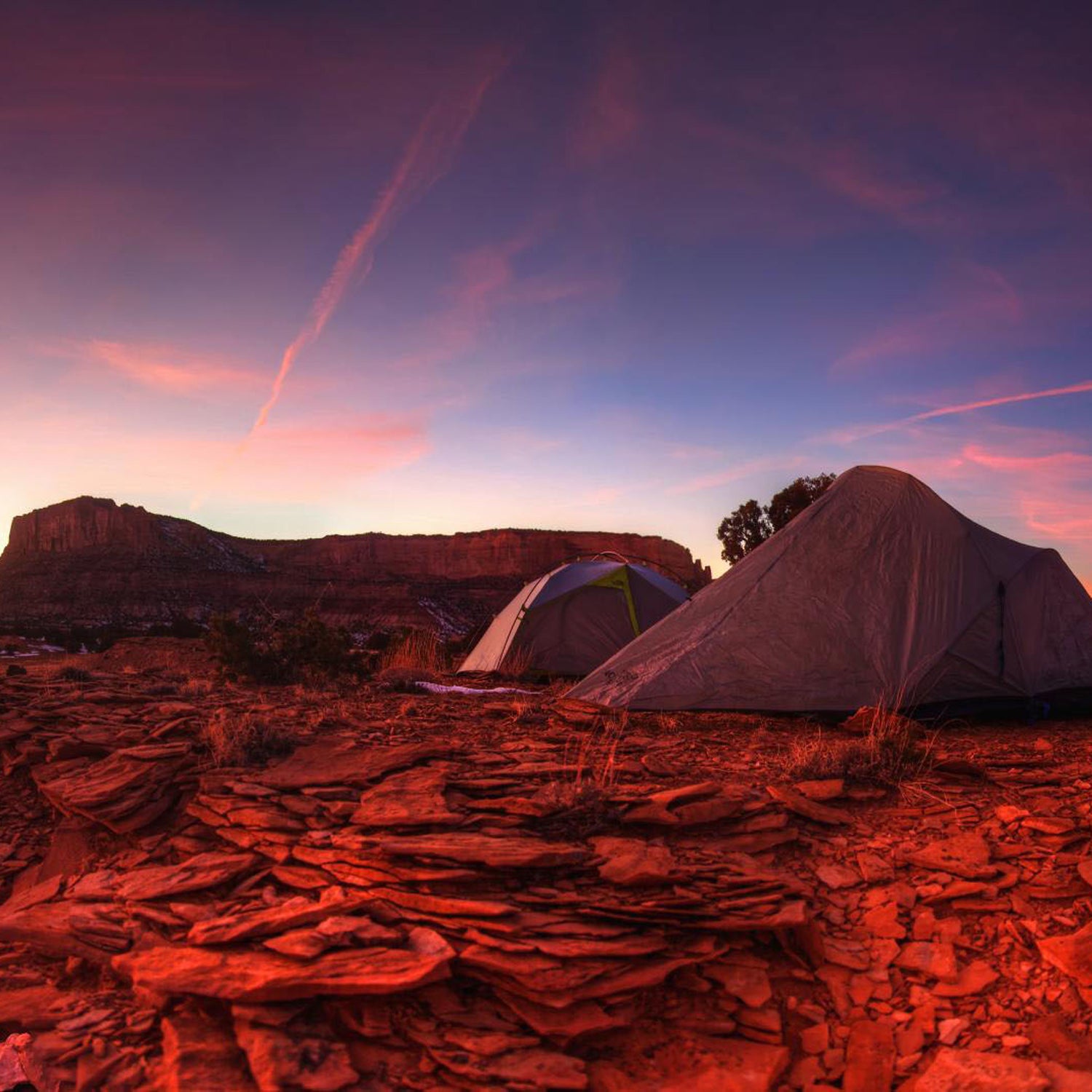 Sunset over red rocks in Utah.