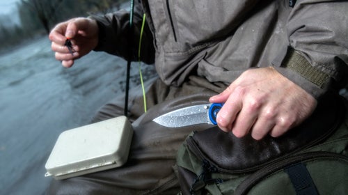 The Kershaw Blur knife is lightweight and easy to grip for use in all kinds of elements.