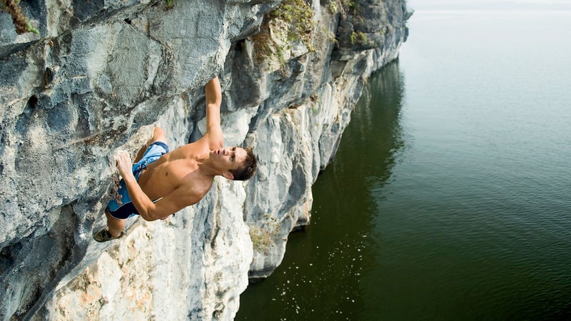 A climber in South Cumberland State Park.