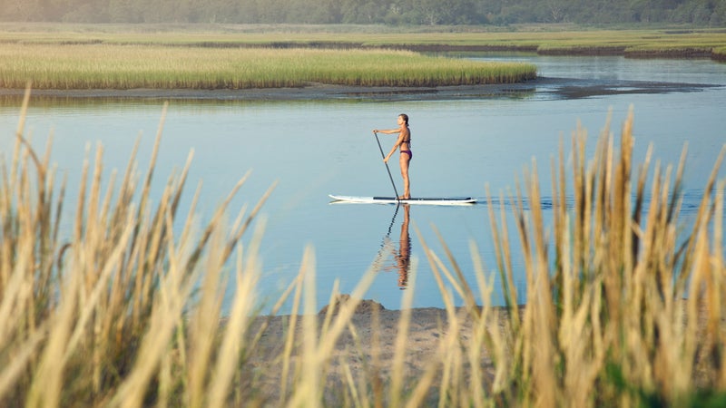 Paddling through an East End estuary near East Hampton.