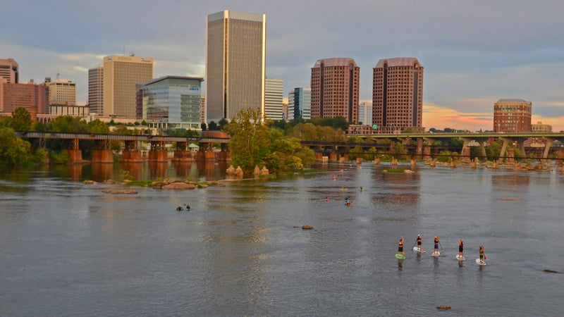 Paddling on the James River near Richmond.