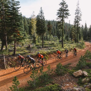 Riders cruise through one of the tame sections of Giro's new racing format.