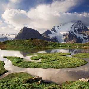 Man Backpacking in Mount Robson Provincial Park