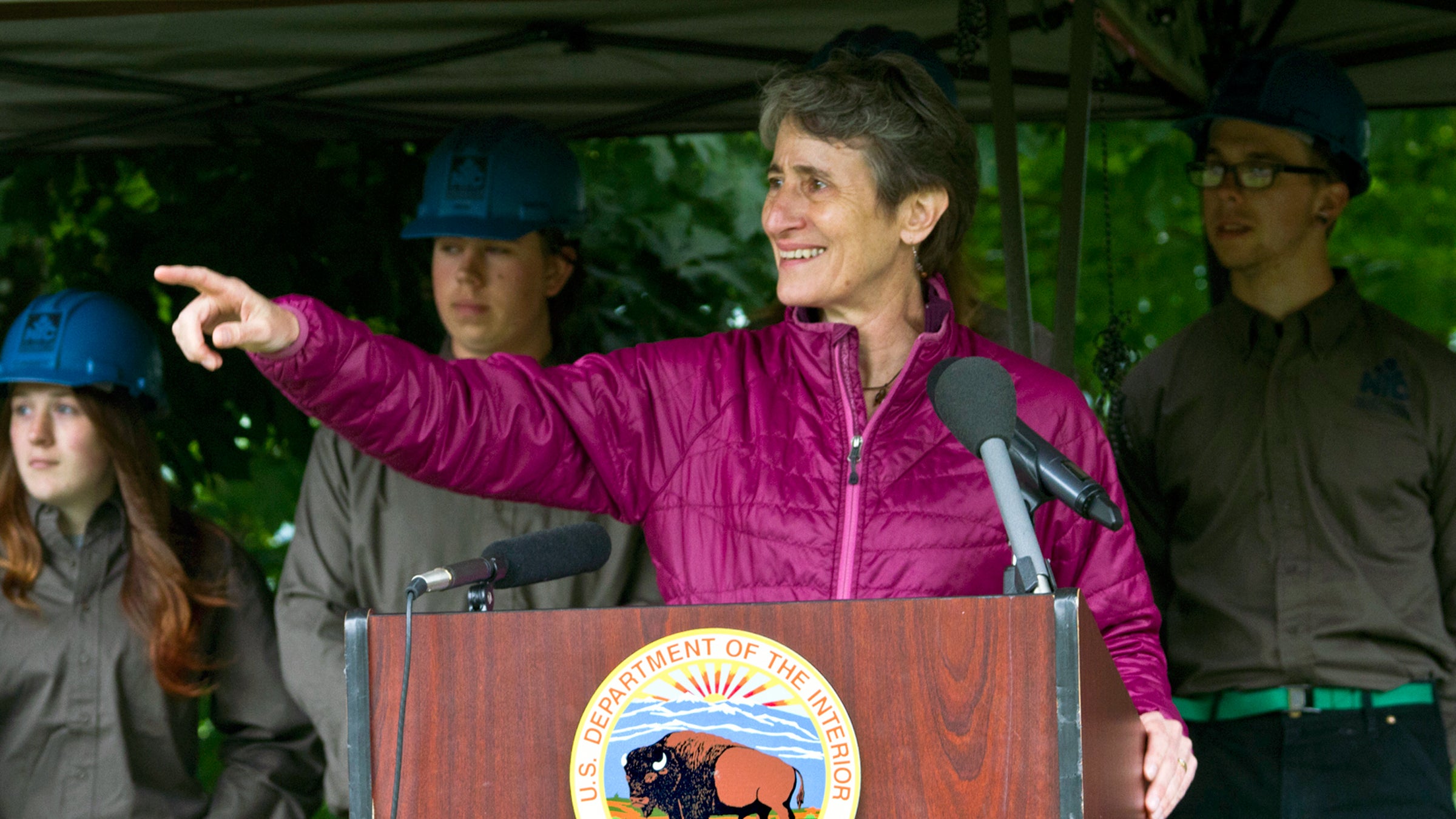 In her speech, Sally Jewell urged people with a stake in the outdoor industry to make their voices heard.