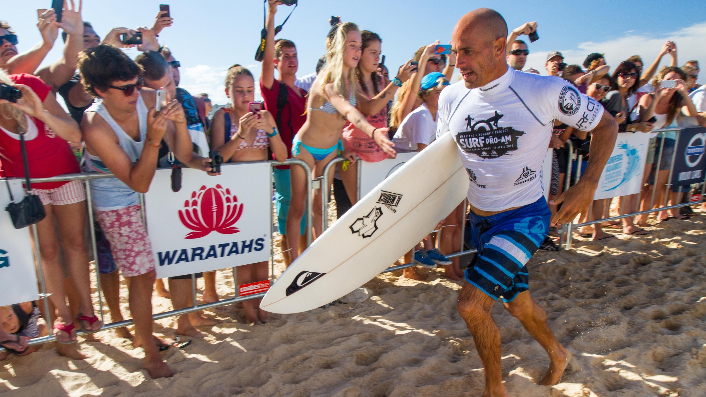Kelly Slater received the first score of ten at the Drug Aware Margaret River Pro.
