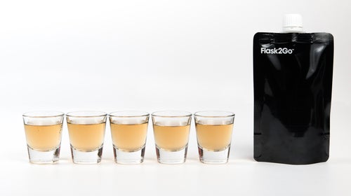 Flask2Go holds five shots and packs down for an easy, inconspicuous carry.