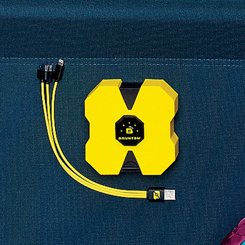 With enough juice to charge your phone twice, the water- and shockproof Revolt 4000 ($50) is just the right size for weekend trips. brunton.com 