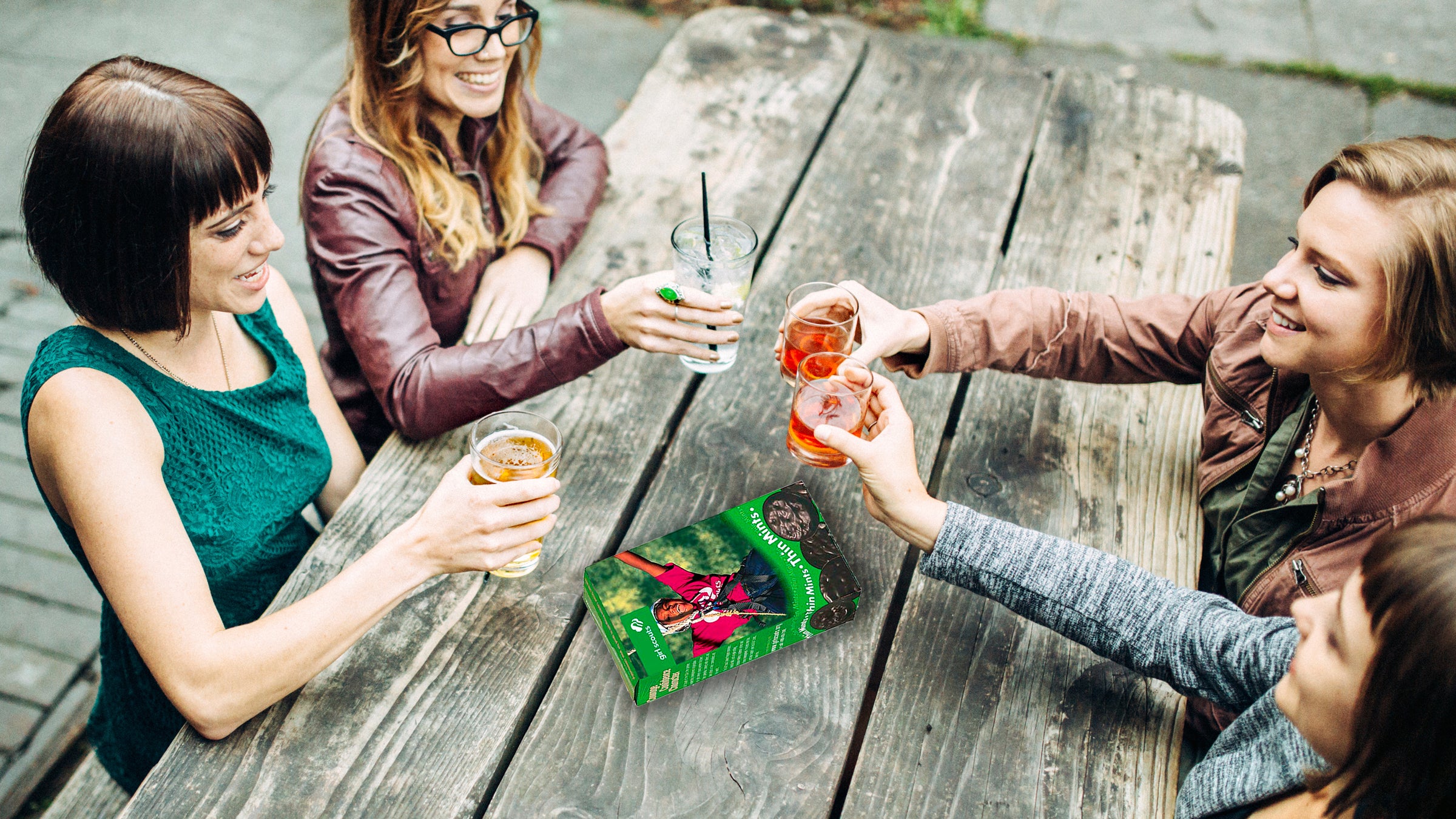 The "dark, bitter, and herbacious" flavors in fernet pair well with Thin Mints.