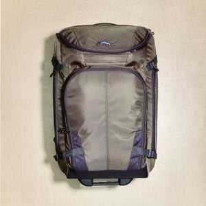 Protection, organization, and a smooth ride: the Adventour ($180) nails that holy trinity. It has a flexible but tough EVA drop bottom that lets you compartmentalize your stuff, burly skate wheels that glide effortlessly, and a soft but durable front to keep the weight down (8.7 pounds for a bag that holds 96 liters). Two side-loading pockets quarantine two pairs of muddy shoes. highsierra.com
