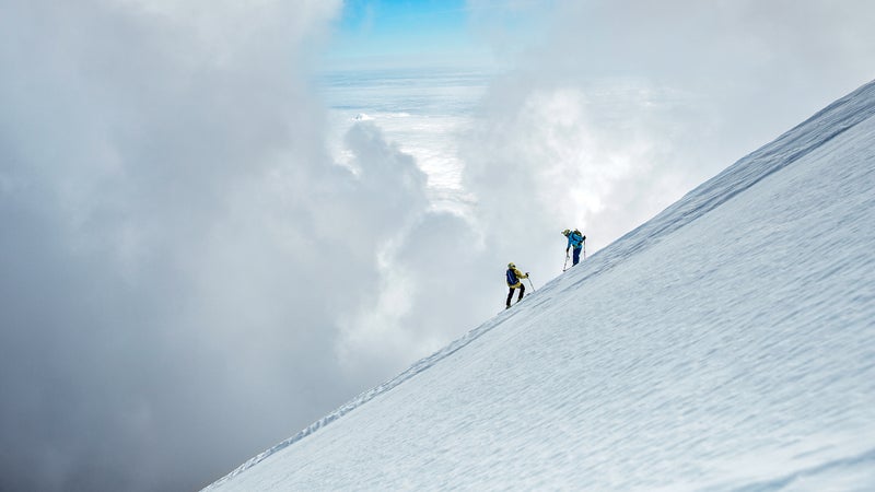 Brody Leven and Caroline Gleich at 17,000 feet.