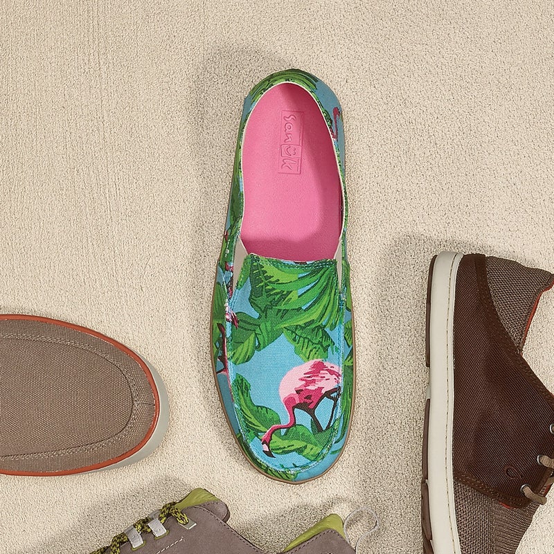 Think of the slim-fitting Randolf ($60) as a hipper, more streamlined version of the standard-issue Sanuk you might already own. Didn’t watch Miami Vice as a kid? It’s also available in a few solid colors. sanuk.com