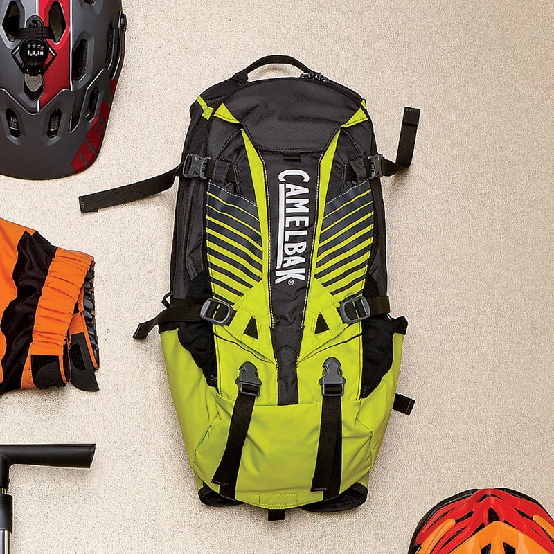 More than just a hydration pack, the K.U.D.U. ($225) has an integrated foam back panel to protect you in a crash. The bike-tool compartment keeps things organized, while the rear pocket swallows pads and a helmet. camelbak.com 