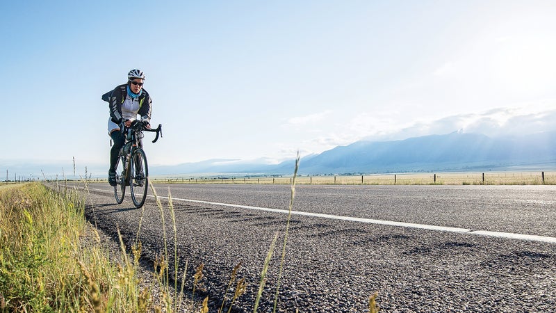 Rolling through southern Montana during the 2014 TransAmerica bike race.