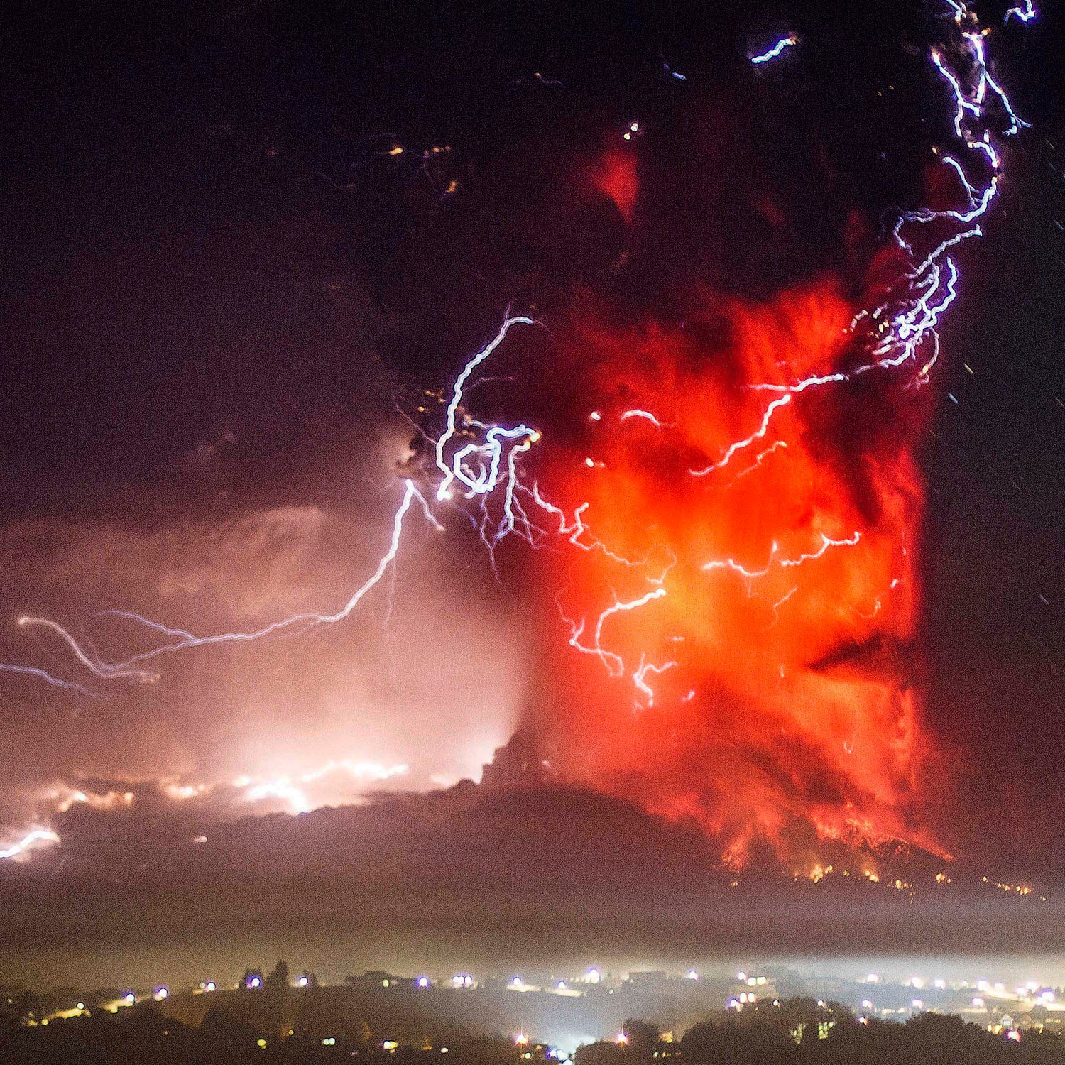 The Calbuco volcano erupts near Puerto Varas, Chile, on April 23, 2015.
