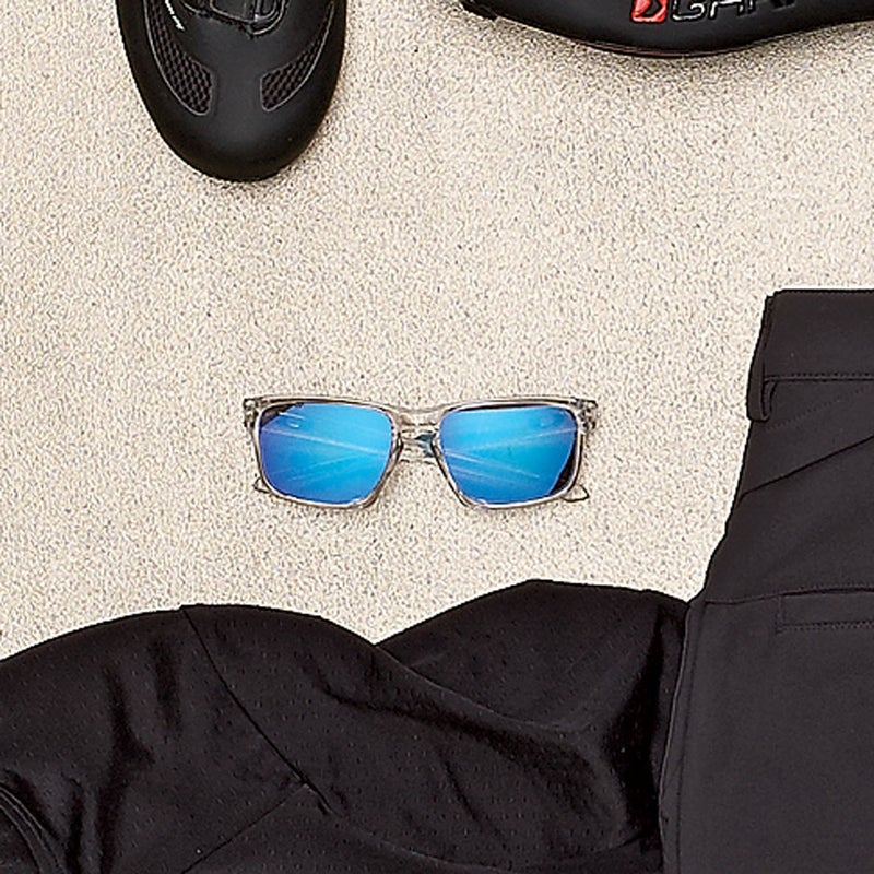 Forgo the fitness-goon look and slip on these stylish, high-performing shades ($130), with impact-resistant synthetic frames and shatterproof lenses good enough for the brightest days. oakley.com