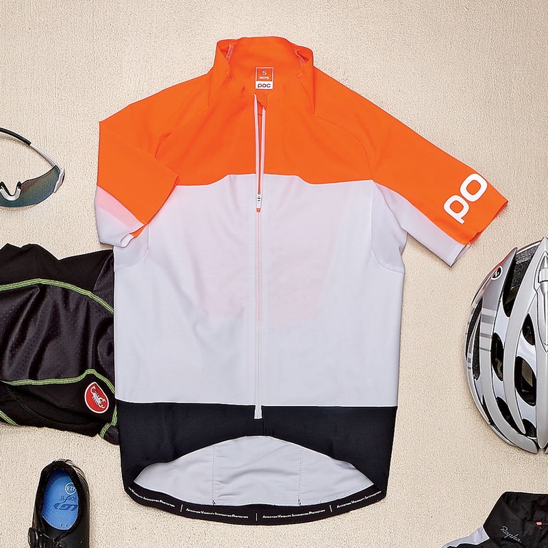 Only the Swedes can make traffic-cone orange sexy. Combining bright panels with clean lines and smart details—like the reflective back patch and internal zip pocket—the AVIP ($170) keeps you safe in style. pocsports.com