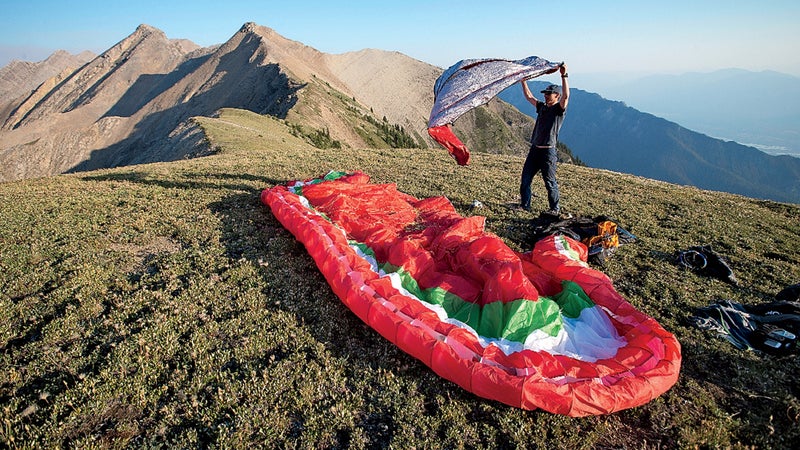 Gadd after a high-alpine landing.