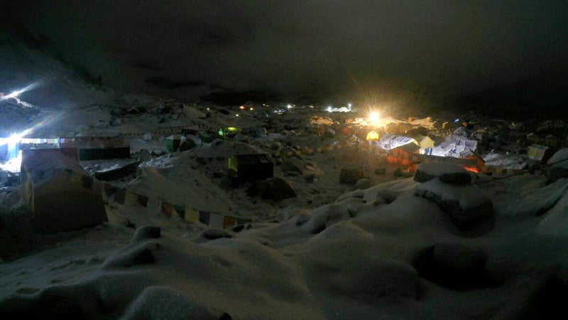 At Everest Base Camp, rescuers are working through the night to triage and care for the injured.