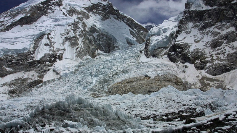 A view of the Kumbhu Icefall, as seen from Everest Base Camp, Nepal, Saturday May 17, 2003.