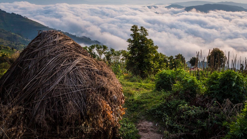 Batwa settlement above Lake Bunyonyi.