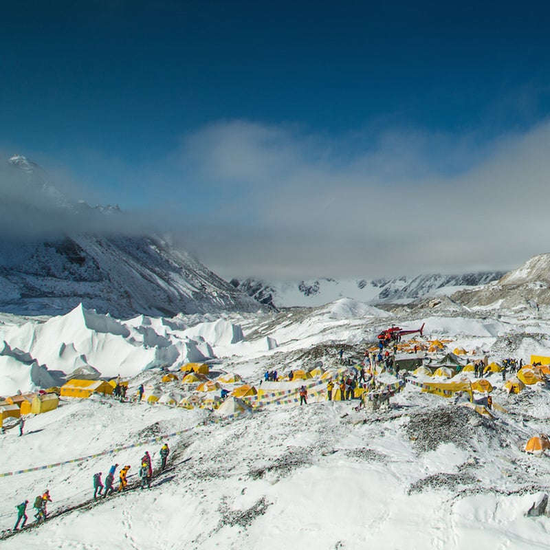 Pilots took advantage of a brief weather window early Sunday morning to evacuate injured climbers and workers.