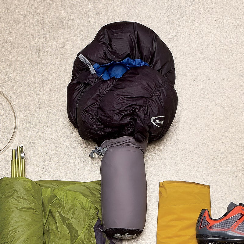 Packed with 900-fill down, the Hugger ($419) kept us warm even below its advertised 40-degree threshold. Diagonal seams and baffles provided enough give to wiggle, and best of all, it compresses down as small as a grapefruit. montbell.us