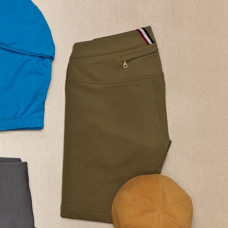 Finally, running shorts you won’t be embarrassed to wear to brunch. But don’t let the casual features—button fly, slim fit—fool you: the Longfellow ($90) is as teched out as it comes. Four-way stretch gives you plenty of room to open up your stride, but dudes with big quads may find them too svelte. tracksmith.com 