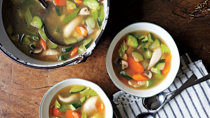 Sally Fitzgibbons's chicken and veggie soup.