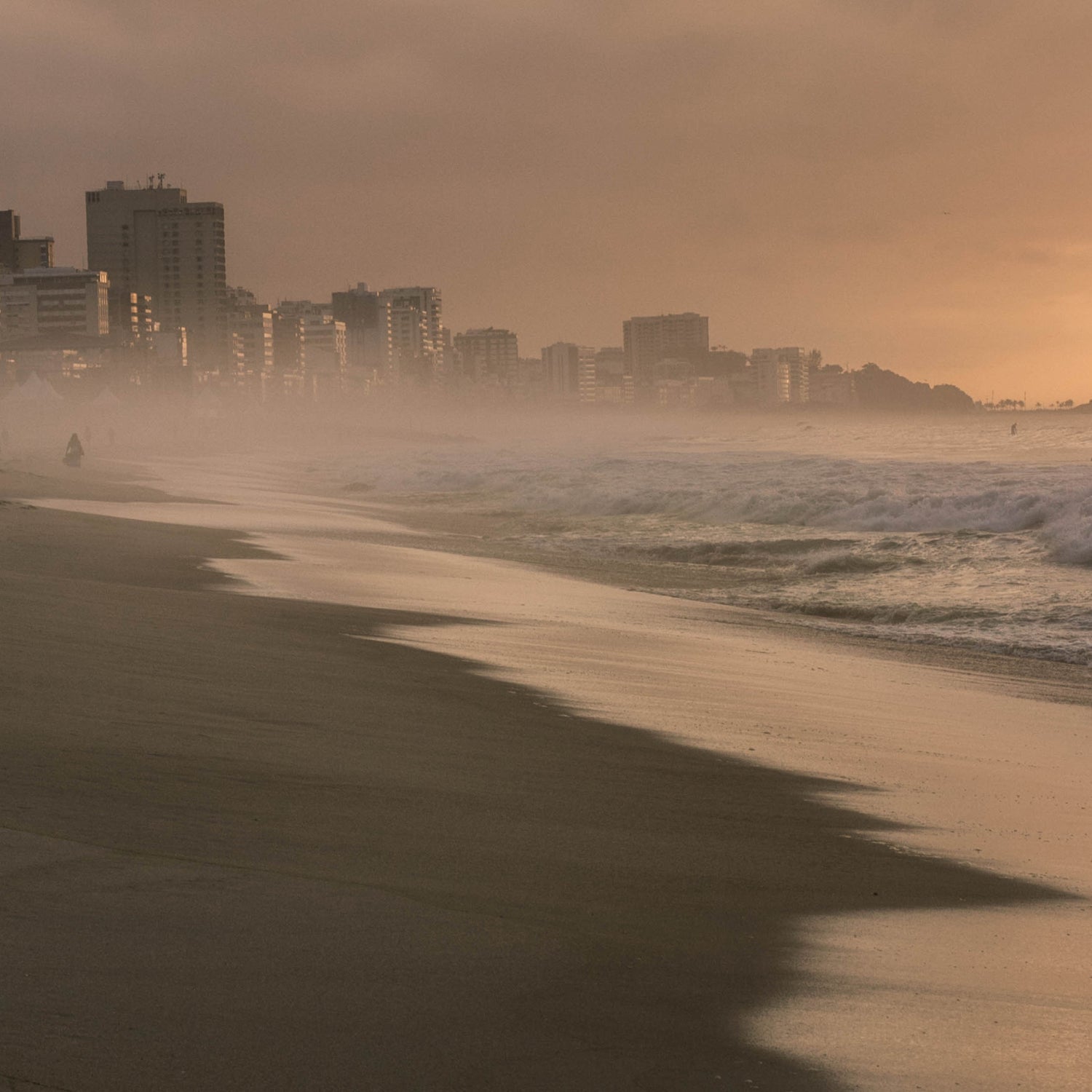 Early hours at Leblon beach. Rio de Janeiro, Brazil.
