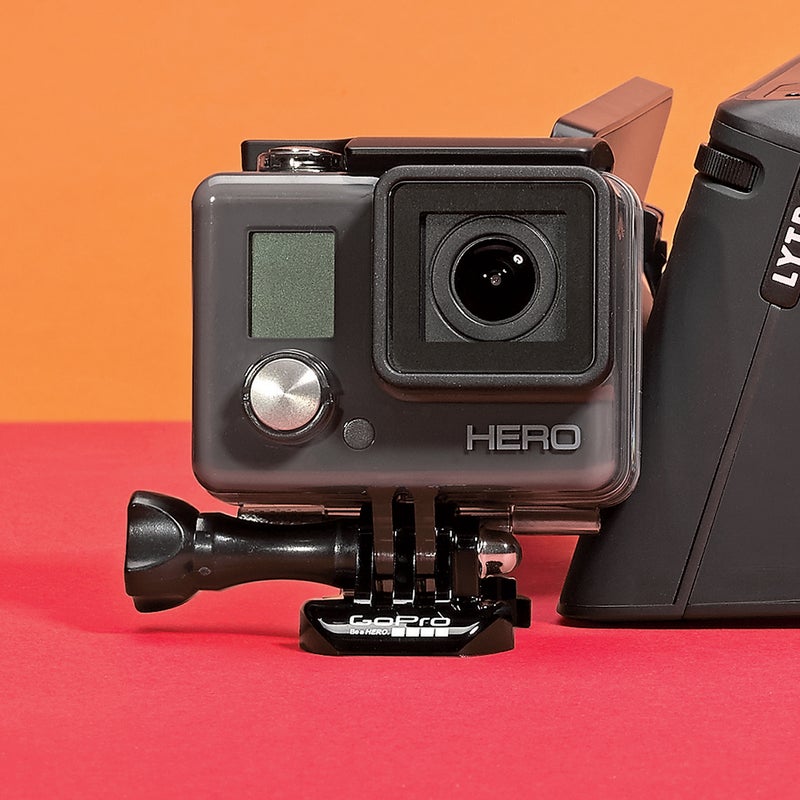 Best For: Action-cam newbies.  The Test: In 2011, GoPro debuted the HD Hero2 for just under $300. Now you can get its equal, the Hero, for around a third of that ($130). It fires 1080p video and has a very bright f/2.8 lens with auto-low-light detection (something the Hero2 never had), which means your footage won’t go dark when you bomb your downhill bike into misty trees. Like its pricier siblings, the Hero has an automatic time-lapse function that lets you stitch together hundreds of frames—ideal for shooting a midnight summer-solstice sky.  The Verdict: All the action cam most of us will ever need. gopro.com Utility: 5 Tech: 3