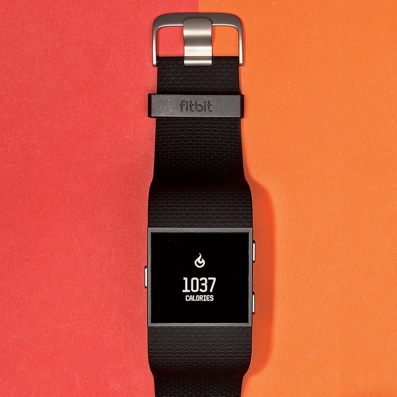 Best For: Stealth data geeks.
The Test: With a GPS, sensors for key activity data, and the ability to accept texts and notifications from your phone, the Surge ($250) delivers a lot of information. This is a Fitbit, so you get step counting—but also a floor-climb counter, a per-day activity record, and on-wrist heart-rate monitoring. The latter was consistently off during intensive exercise but spot-on during resting periods and sleep. Testers loved the touchscreen and dead-simple-to-navigate functions.
The Verdict: Tons of tech in a svelte package. fitbit.com
Wearability: 4
Ease of Use: 4