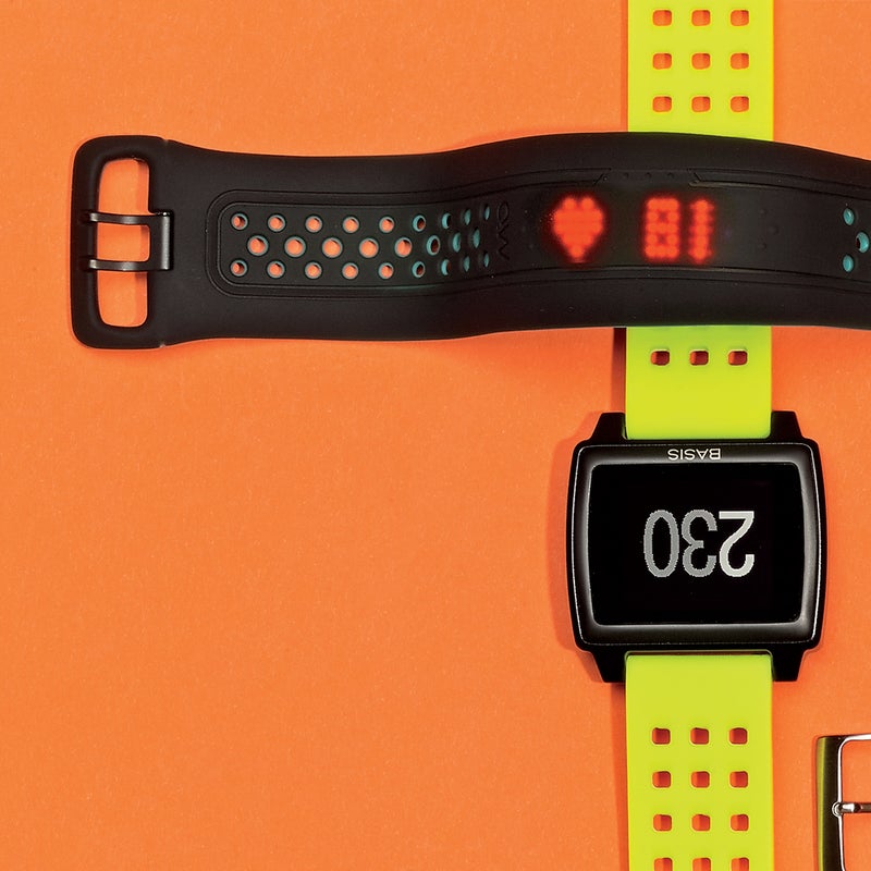 Best For: Ditching your heart-rate strap. The Test: The Fuse's ($149) wrist sensor measures your heart rate, and it’s nearly as accurate as a chest strap. The unit itself stores your activity, so you can ignore your phone during your workout and sync metrics later. While most trackers set default goals (usually daily steps), here they’re customizable, and you can push data to any app or Bluetooth or ANT+ device . Two caveats: it monitors heart rate only during exercise, and it doesn’t measure sleep. The Verdict: A sophisticated tracker with the heart-rate capture of a serious fitness device. mioglobal.com Wearability: 3 Ease of Use: 4