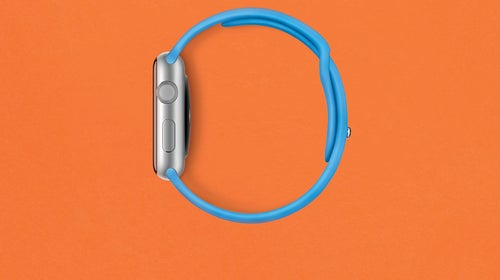 The Watch doesn't have its own GPS. But wear it on a few runs with your iPhone and it will learn your stride length and calculate distance.