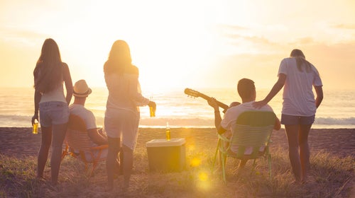 Anyone can grab a beer on a hot summer day. The men are seperated from the boys by the beer they choose.