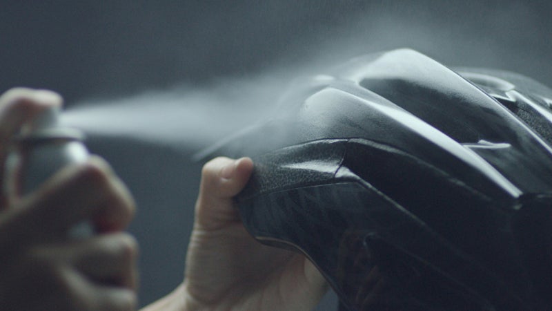 Life Paint applied to a helmet.