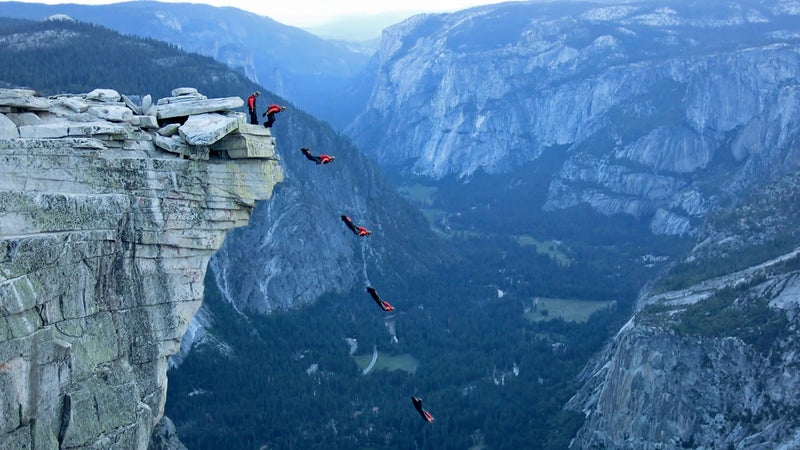 A sequence of one of Hunt's wingsuit flights in Yosemite.