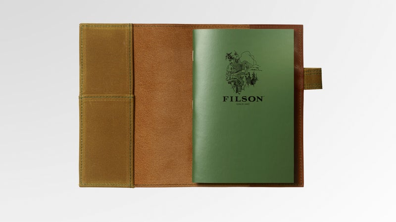 With an oil-finished leather and weather-resistant paper, the Filson Leather Notebook Cover and Notebook protects dad's deep thoughts.