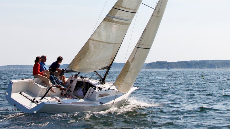 Sailing outside Portland.