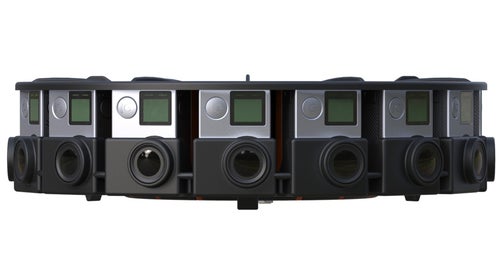 This 16-camera rig uses Google’s Jump VR software, which the company claims solves many VR-footage issues, such as camera overlap and blurriness.