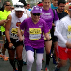 Harriette Thompson ran the marathon to raise money for the Leukemia & Lymphoma Society.