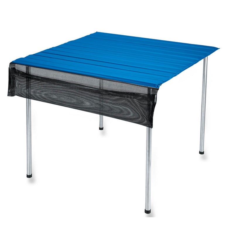 I’ve used my Camp Time Roll-A-Table ($85) for nearly a decade. It rolls down to the size of a sleeping pad, but it’s large enough to seat four when set up. Tip: Get a tablecloth to add some class to your dinners. 