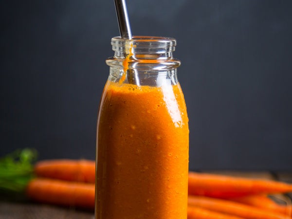 A carrot shake with turmeric provides protein and an antioxidant boost.