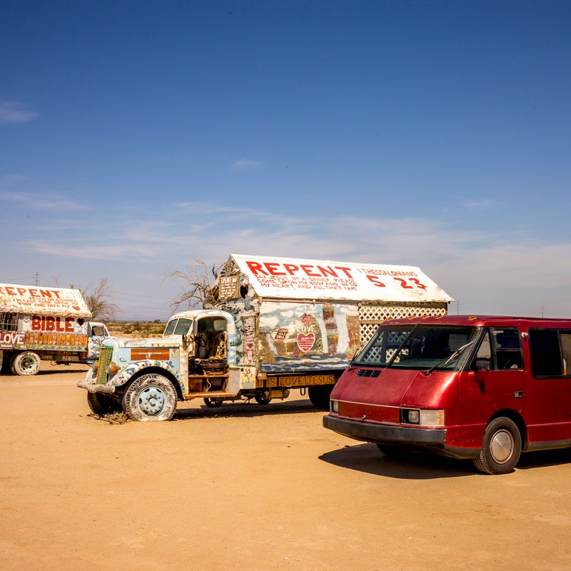 Here we stopped near the Salton Sea. This is the only time the Vixen wasn't the most unusual vehicle around.