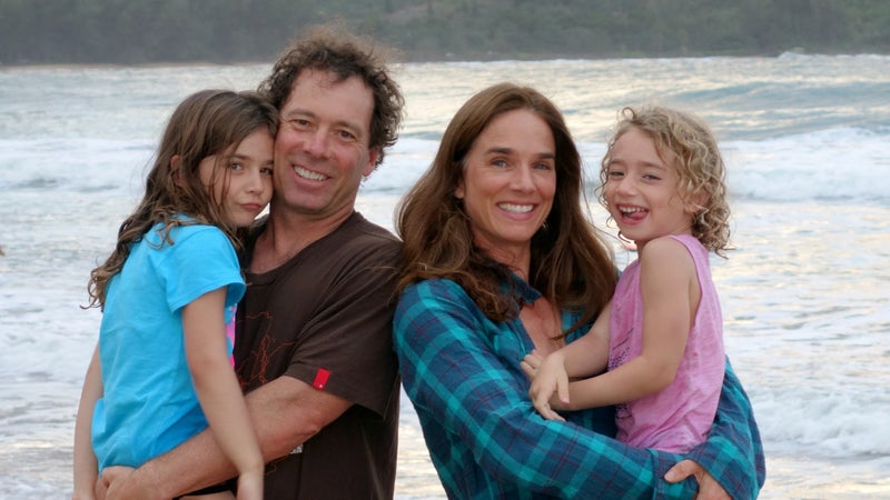 The DesLaureiers family on a beach vacation in 2014.