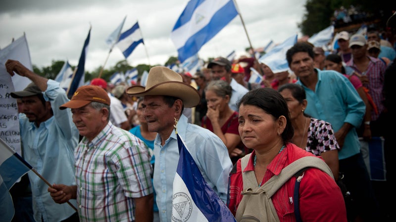 Canal protesters in November 2014.