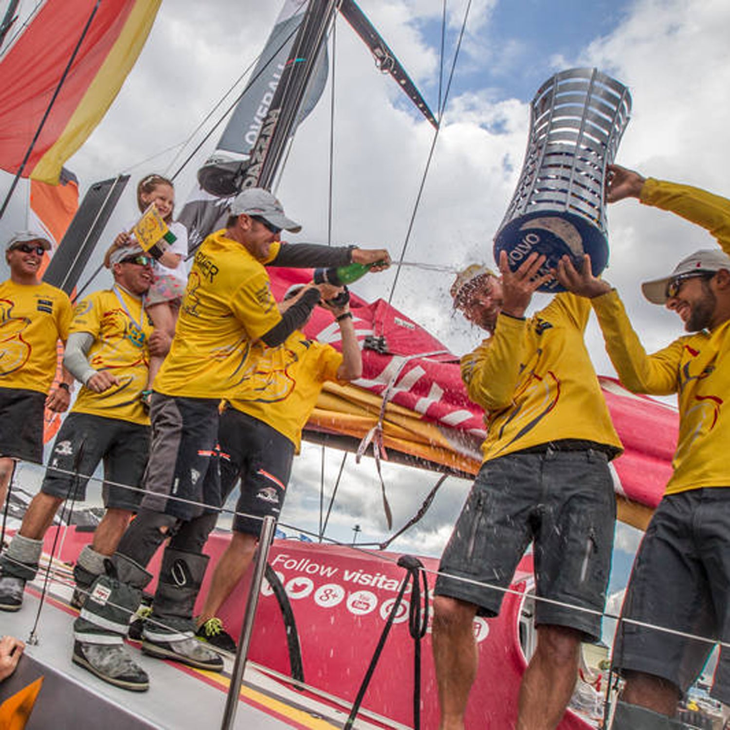 The Abu Dhabi team celebrates their victory.